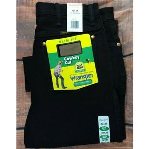 NWT Wrangler 32x38 Slim Fit Cowboy Cut Black Jeans